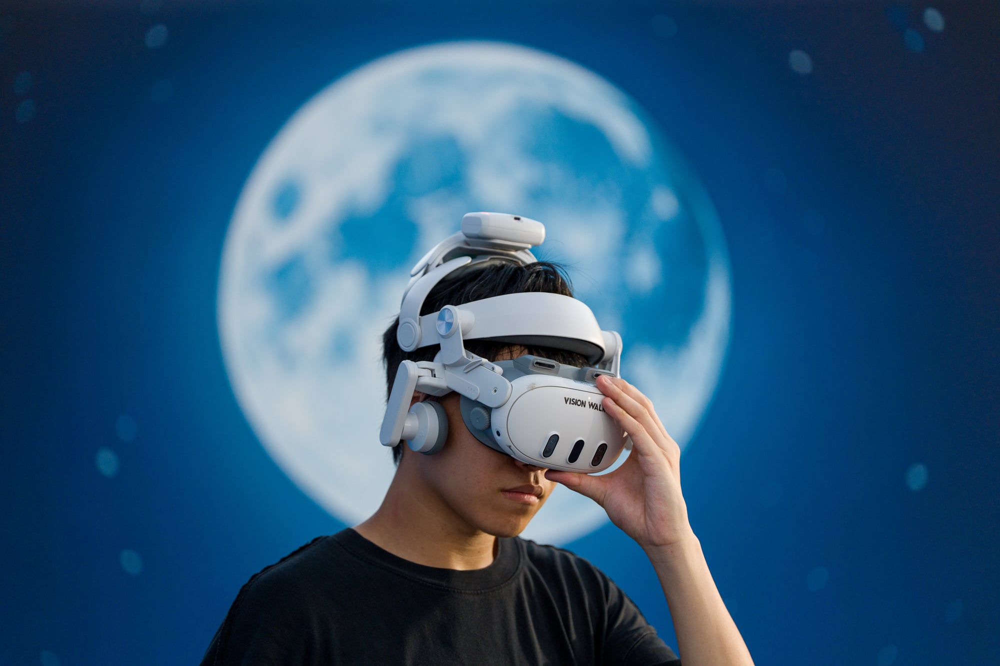 A man wearing a VR headset