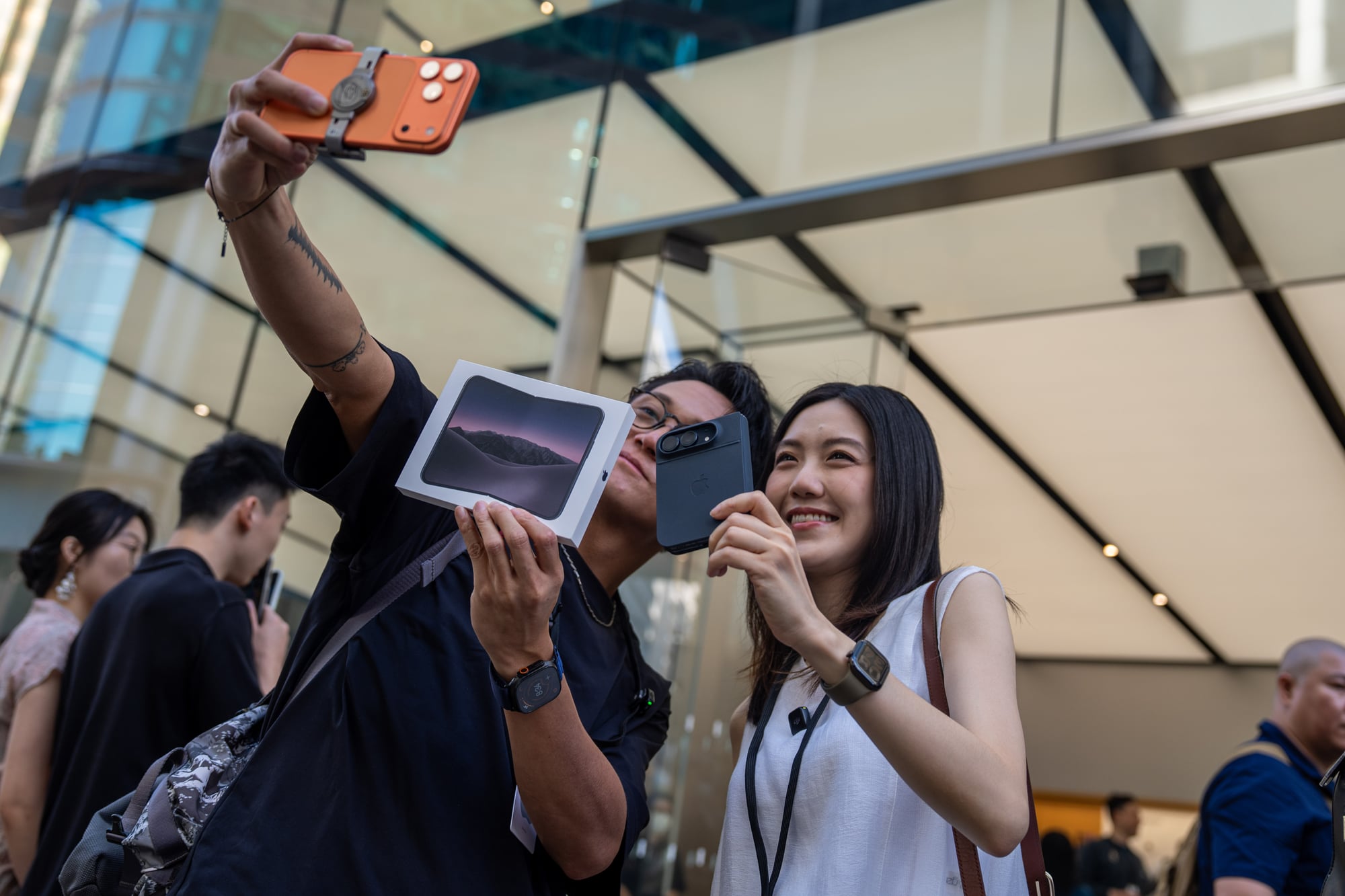 First Day on sale of IPhone Duo in Hong Kong.