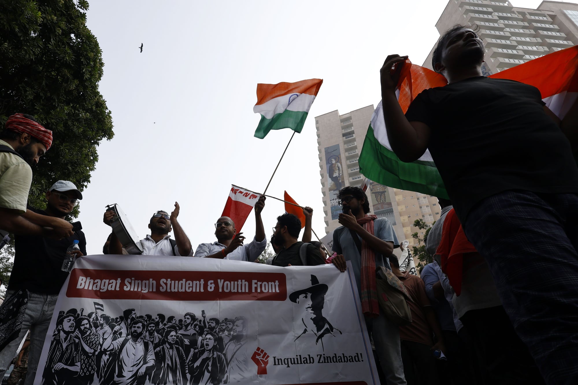 Delhi police detain election protesters.