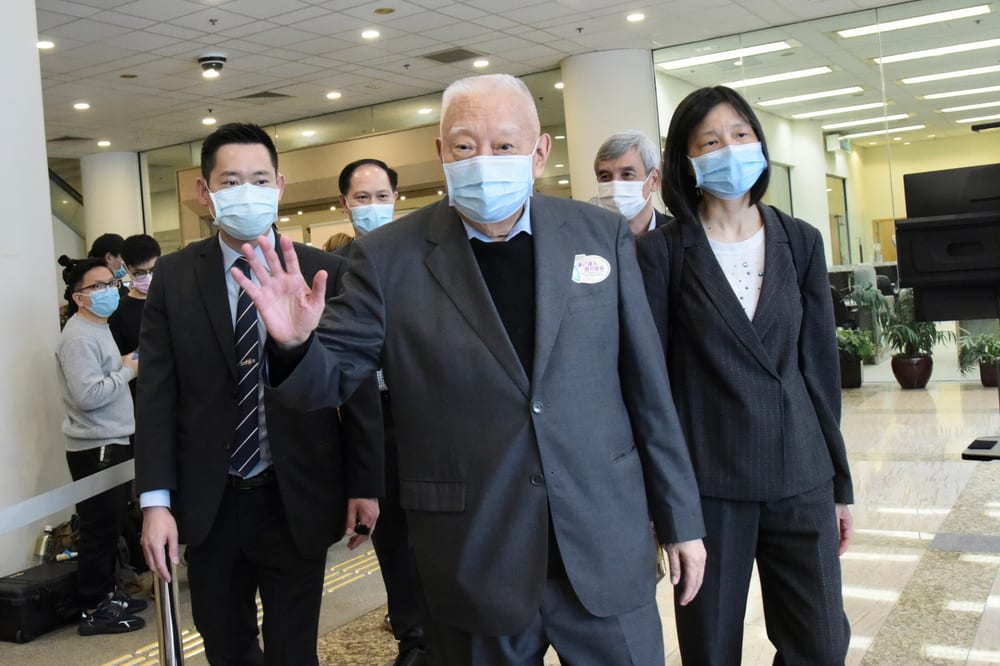 Tung Chee-hwa after receiving the Sinovac Covid-19 Vaccine in 2021