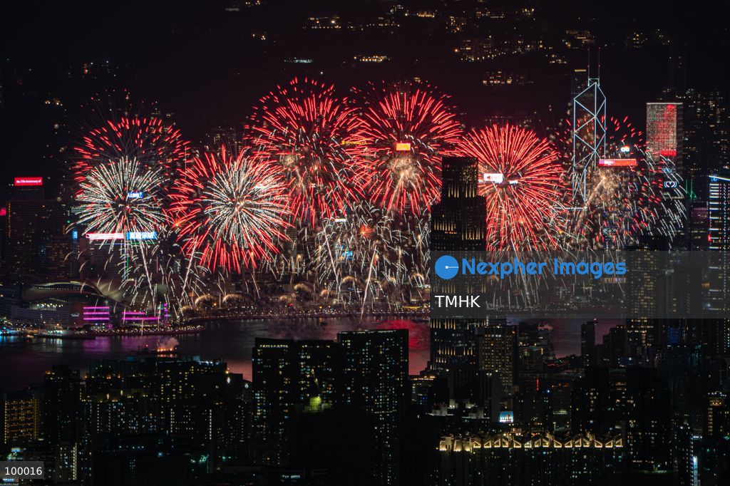 A panoramic general view captured from Kowloon Peak (Fei Ngo Shan) shows fireworks illuminating the night sky above Victoria Harbour during the 77th National Day celebration on October 1, 2026 in Hong Kong, overlooking the expansive cityscapes of the southern Kowloon Peninsula and the illuminated skyline of northern Hong Kong Island. (Photo by Kevin Li/TMHK via Nexpher Images)