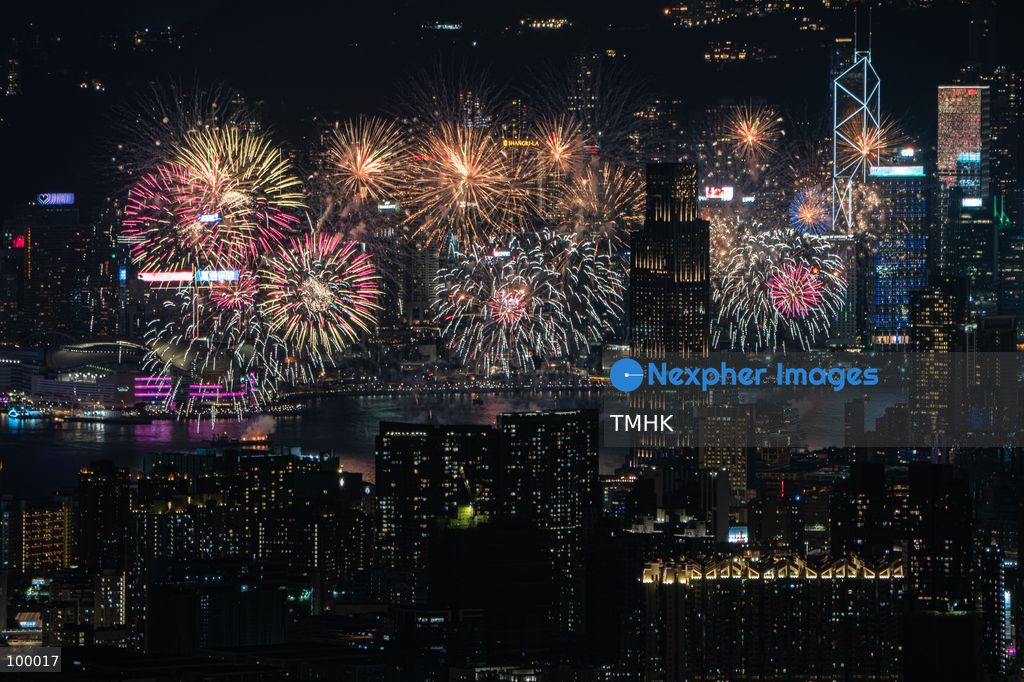 A panoramic general view captured from Kowloon Peak (Fei Ngo Shan) shows fireworks illuminating the night sky above Victoria Harbour during the 77th National Day celebration on October 1, 2026 in Hong Kong, overlooking the expansive cityscapes of the southern Kowloon Peninsula and the illuminated skyline of northern Hong Kong Island. (Photo by Kevin Li/TMHK via Nexpher Images)
