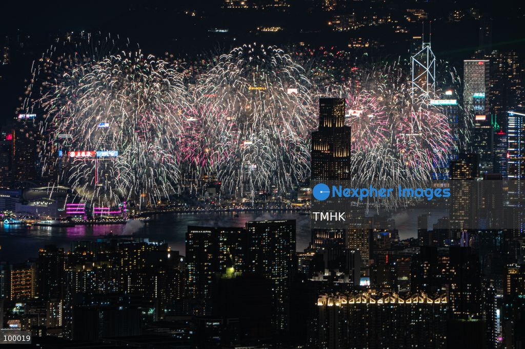A panoramic general view captured from Kowloon Peak (Fei Ngo Shan) shows fireworks illuminating the night sky above Victoria Harbour during the 77th National Day celebration on October 1, 2026 in Hong Kong, overlooking the expansive cityscapes of the southern Kowloon Peninsula and the illuminated skyline of northern Hong Kong Island. (Photo by Kevin Li/TMHK via Nexpher Images)