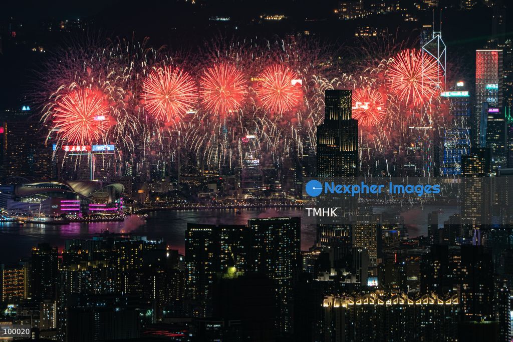 A panoramic general view captured from Kowloon Peak (Fei Ngo Shan) shows fireworks illuminating the night sky above Victoria Harbour during the 77th National Day celebration on October 1, 2026 in Hong Kong, overlooking the expansive cityscapes of the southern Kowloon Peninsula and the illuminated skyline of northern Hong Kong Island. (Photo by Kevin Li/TMHK via Nexpher Images)