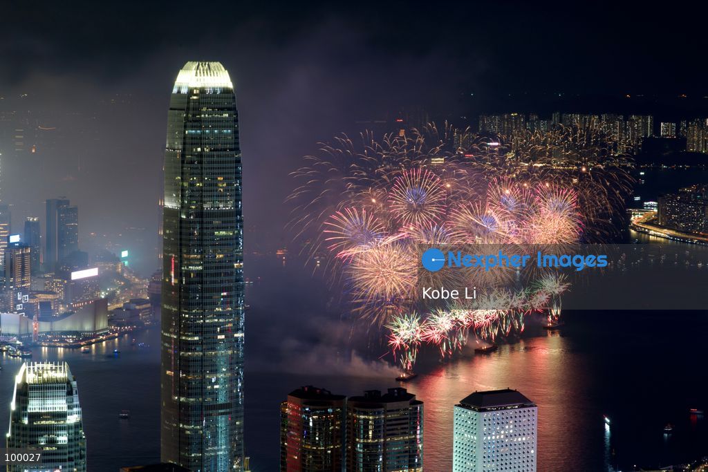 Fireworks exploding over Victoria Harbor on October 1, 2026 in Hong Kong. Today is the China's National Day. (Photo by Kobe Li/Nexpher Images)