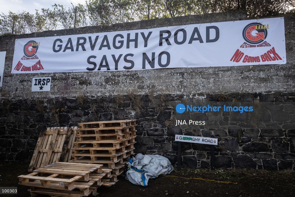PORTADOWN, NORTHERN IRELAND, OCTOBER 1, 2026: Residents of the Garvaghy Road community gather in Portadown amid an ongoing dispute over a proposed Orange Order march through the area. Following several days of talks involving the Orange Order, the Police Service of Northern Ireland (PSNI) and community representatives, residents spend time together with family and friends, with music and chanting. The dispute remained unresolved as negotiations continued over the controversial parade route. Photo by Nadia Caimi / JNA Press. (Photo by Nadia Caimi/JNA Press via Nexpher Images)