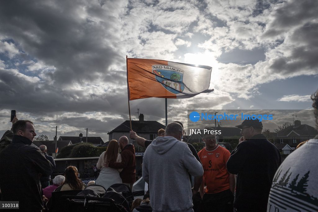 PORTADOWN, NORTHERN IRELAND, OCTOBER 1, 2026: Residents of the Garvaghy Road community gather in Portadown amid an ongoing dispute over a proposed Orange Order march through the area. Following several days of talks involving the Orange Order, the Police Service of Northern Ireland (PSNI) and community representatives, residents spend time together with family and friends, with music and chanting. The dispute remained unresolved as negotiations continued over the controversial parade route. Photo by Nadia Caimi / JNA Press. (Photo by Nadia Caimi/JNA Press via Nexpher Images)