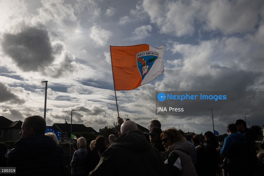 PORTADOWN, NORTHERN IRELAND, OCTOBER 1, 2026: Residents of the Garvaghy Road community gather in Portadown amid an ongoing dispute over a proposed Orange Order march through the area. Following several days of talks involving the Orange Order, the Police Service of Northern Ireland (PSNI) and community representatives, residents spend time together with family and friends, with music and chanting. The dispute remained unresolved as negotiations continued over the controversial parade route. Photo by Nadia Caimi / JNA Press. (Photo by Nadia Caimi/JNA Press via Nexpher Images)