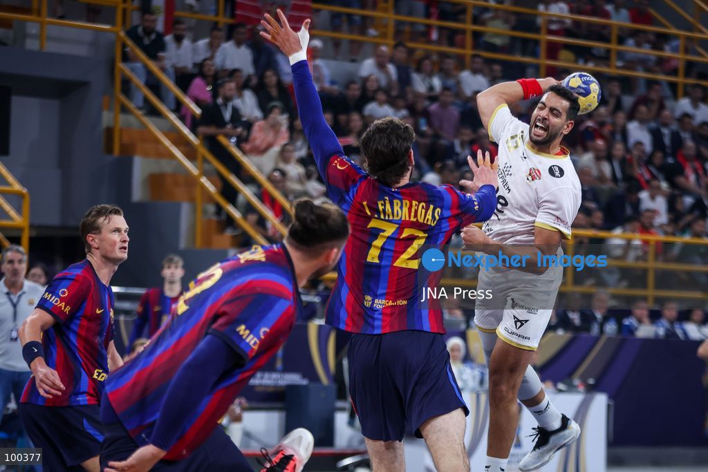 NEW ADMINISTRATIVE CAPITAL, EGYPT, OCTOBER 1, 2026: FC Barcelona and Veszprem HC compete in the final of the 19th IHF Men's Club World Championship at the New Administrative Capital Covered Hall. Veszprem defeated Barcelona 42–33 to claim their second title in the competition, after leading 22–16 at half-time. Photo by Ayman Aref / JNA Press. (Photo by Ayman Aref/JNA Press via Nexpher Images)