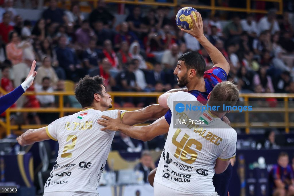 NEW ADMINISTRATIVE CAPITAL, EGYPT, OCTOBER 1, 2026: FC Barcelona and Veszprem HC compete in the final of the 19th IHF Men's Club World Championship at the New Administrative Capital Covered Hall. Veszprem defeated Barcelona 42–33 to claim their second title in the competition, after leading 22–16 at half-time. Photo by Ayman Aref / JNA Press. (Photo by Ayman Aref/JNA Press via Nexpher Images)