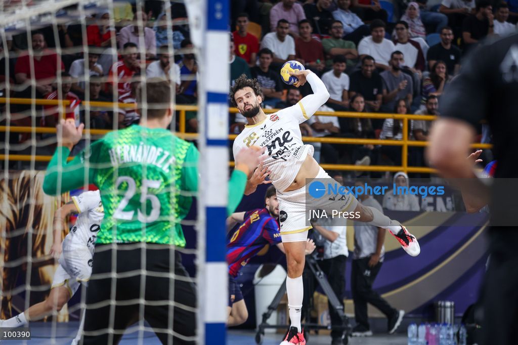 NEW ADMINISTRATIVE CAPITAL, EGYPT, OCTOBER 1, 2026: FC Barcelona and Veszprem HC compete in the final of the 19th IHF Men's Club World Championship at the New Administrative Capital Covered Hall. Veszprem defeated Barcelona 42–33 to claim their second title in the competition, after leading 22–16 at half-time. Photo by Ayman Aref / JNA Press. (Photo by Ayman Aref/JNA Press via Nexpher Images)