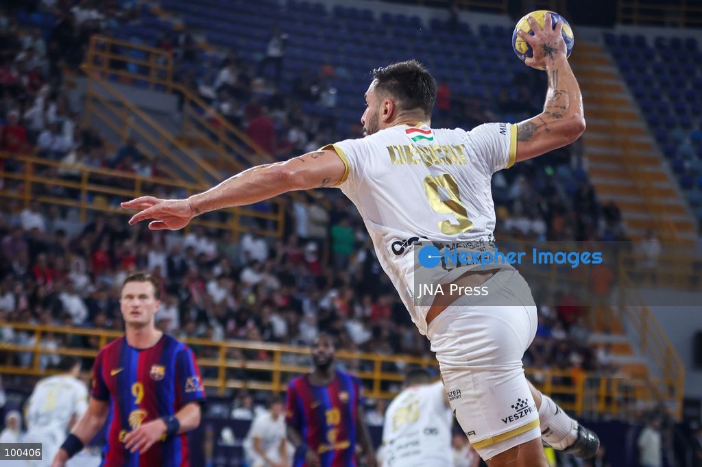 NEW ADMINISTRATIVE CAPITAL, EGYPT, OCTOBER 1, 2026: FC Barcelona and Veszprem HC compete in the final of the 19th IHF Men's Club World Championship at the New Administrative Capital Covered Hall. Veszprem defeated Barcelona 42–33 to claim their second title in the competition, after leading 22–16 at half-time. Photo by Ayman Aref / JNA Press. (Photo by Ayman Aref/JNA Press via Nexpher Images)