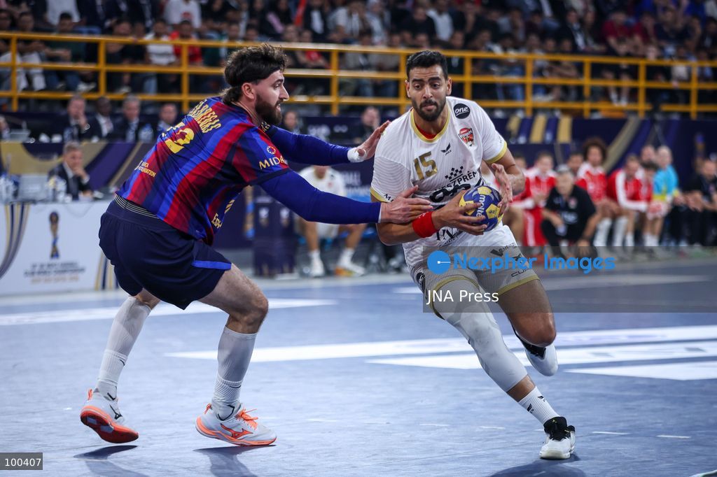 NEW ADMINISTRATIVE CAPITAL, EGYPT, OCTOBER 1, 2026: FC Barcelona and Veszprem HC compete in the final of the 19th IHF Men's Club World Championship at the New Administrative Capital Covered Hall. Veszprem defeated Barcelona 42–33 to claim their second title in the competition, after leading 22–16 at half-time. Photo by Ayman Aref / JNA Press. (Photo by Ayman Aref/JNA Press via Nexpher Images)
