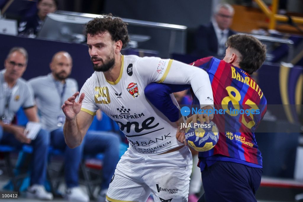 NEW ADMINISTRATIVE CAPITAL, EGYPT, OCTOBER 1, 2026: FC Barcelona and Veszprem HC compete in the final of the 19th IHF Men's Club World Championship at the New Administrative Capital Covered Hall. Veszprem defeated Barcelona 42–33 to claim their second title in the competition, after leading 22–16 at half-time. Photo by Ayman Aref / JNA Press. (Photo by Ayman Aref/JNA Press via Nexpher Images)