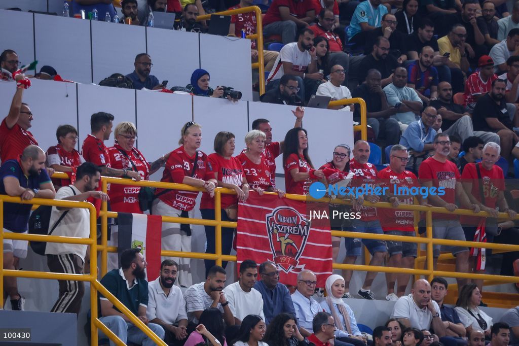 NEW ADMINISTRATIVE CAPITAL, EGYPT, OCTOBER 1, 2026: Veszprem HC celebrate winning the final of the 19th IHF Men's Club World Championship after defeating FC Barcelona 42–33 at the New Administrative Capital Covered Hall. The Hungarian side secured its second title in the competition, having led 22–16 at half-time. Photo by Ayman Aref / JNA Press. (Photo by Ayman Aref/JNA Press via Nexpher Images)