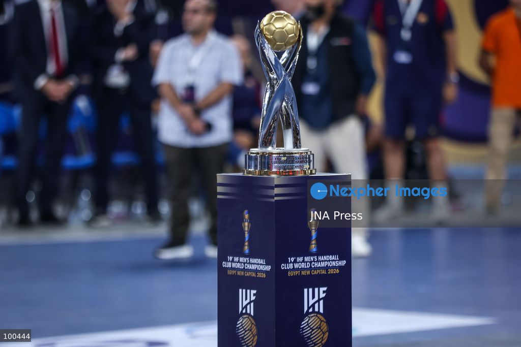 NEW ADMINISTRATIVE CAPITAL, EGYPT, OCTOBER 1, 2026: Veszprem HC celebrate winning the final of the 19th IHF Men's Club World Championship after defeating FC Barcelona 42–33 at the New Administrative Capital Covered Hall. The Hungarian side secured its second title in the competition, having led 22–16 at half-time. Photo by Ayman Aref / JNA Press. (Photo by Ayman Aref/JNA Press via Nexpher Images)