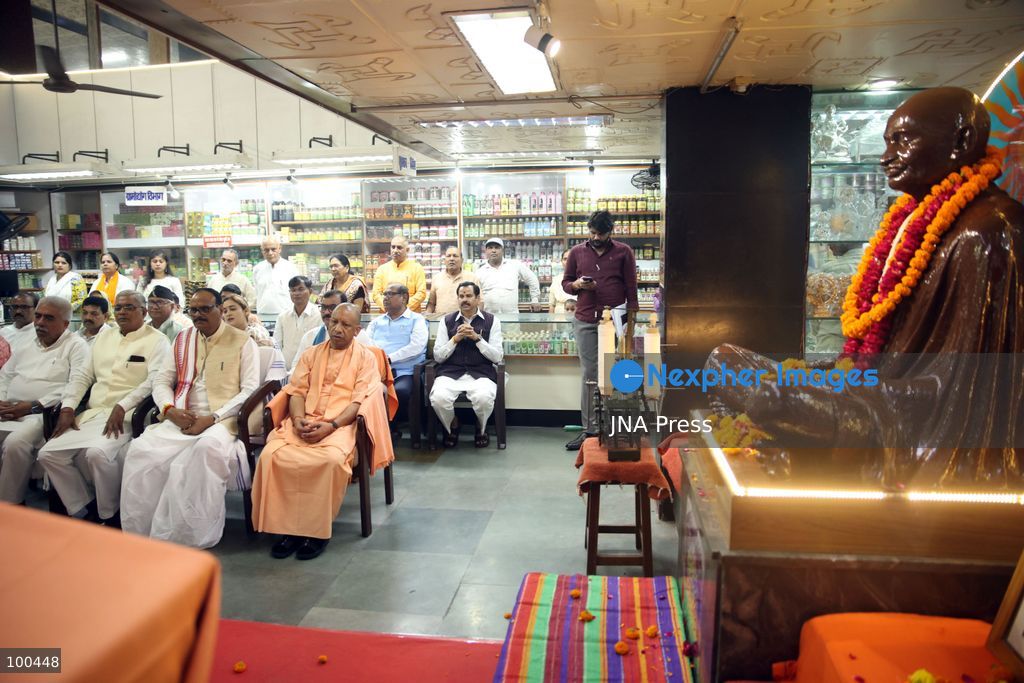 LUCKNOW, INDIA, OCTOBER 2, 2026: Uttar Pradesh Chief Minister Yogi Adityanath pays tribute to Mahatma Gandhi and former Indian Prime Minister Lal Bahadur Shastri on their birth anniversaries at Gandhi Ashram in Lucknow, India. Photo by Jitendra Prakash / JNA Press. (Photo by Jitendra Prakash/JNA Press via Nexpher Images)