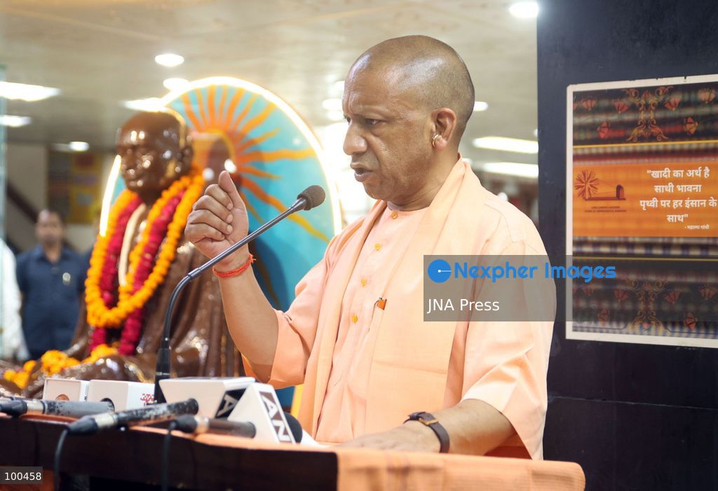 LUCKNOW, INDIA, OCTOBER 2, 2026: Uttar Pradesh Chief Minister Yogi Adityanath pays tribute to Mahatma Gandhi and former Indian Prime Minister Lal Bahadur Shastri on their birth anniversaries at Gandhi Ashram in Lucknow, India. Photo by Jitendra Prakash / JNA Press. (Photo by Jitendra Prakash/JNA Press via Nexpher Images)