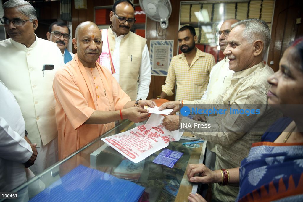 LUCKNOW, INDIA, OCTOBER 2, 2026: Uttar Pradesh Chief Minister Yogi Adityanath pays tribute to Mahatma Gandhi and former Indian Prime Minister Lal Bahadur Shastri on their birth anniversaries at Gandhi Ashram in Lucknow, India. Photo by Jitendra Prakash / JNA Press. (Photo by Jitendra Prakash/JNA Press via Nexpher Images)