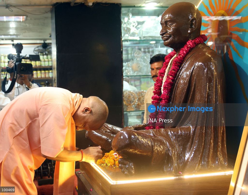 LUCKNOW, INDIA, OCTOBER 2, 2026: Uttar Pradesh Chief Minister Yogi Adityanath pays tribute to Mahatma Gandhi and former Indian Prime Minister Lal Bahadur Shastri on their birth anniversaries at Gandhi Ashram in Lucknow, India. Photo by Jitendra Prakash / JNA Press. (Photo by Jitendra Prakash/JNA Press via Nexpher Images)