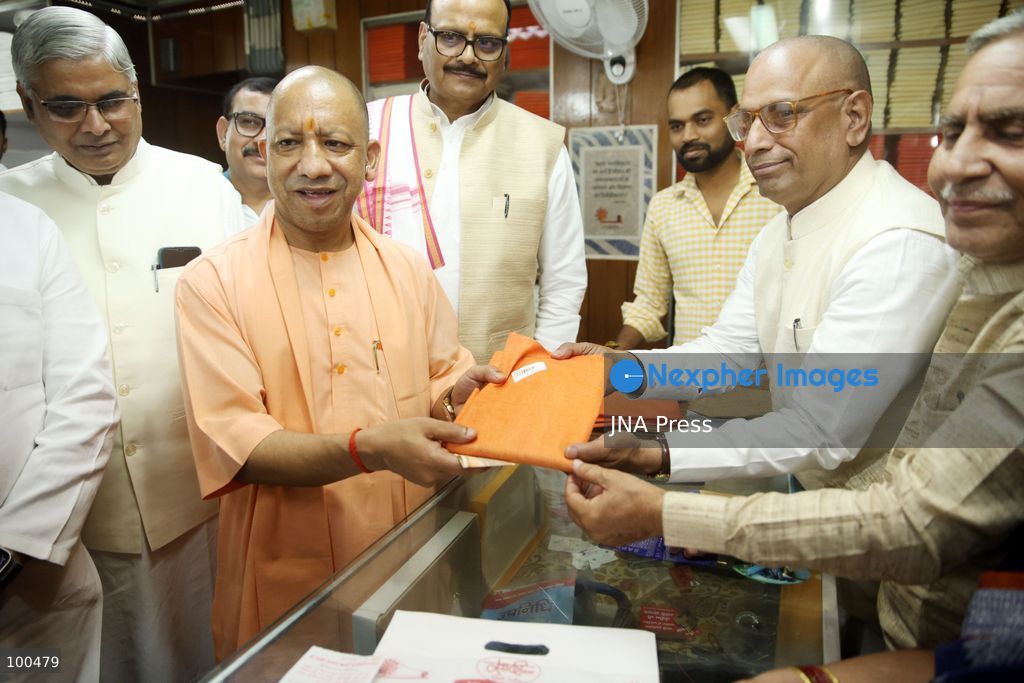 LUCKNOW, INDIA, OCTOBER 2, 2026: Uttar Pradesh Chief Minister Yogi Adityanath pays tribute to Mahatma Gandhi and former Indian Prime Minister Lal Bahadur Shastri on their birth anniversaries at Gandhi Ashram in Lucknow, India. Photo by Jitendra Prakash / JNA Press. (Photo by Jitendra Prakash/JNA Press via Nexpher Images)