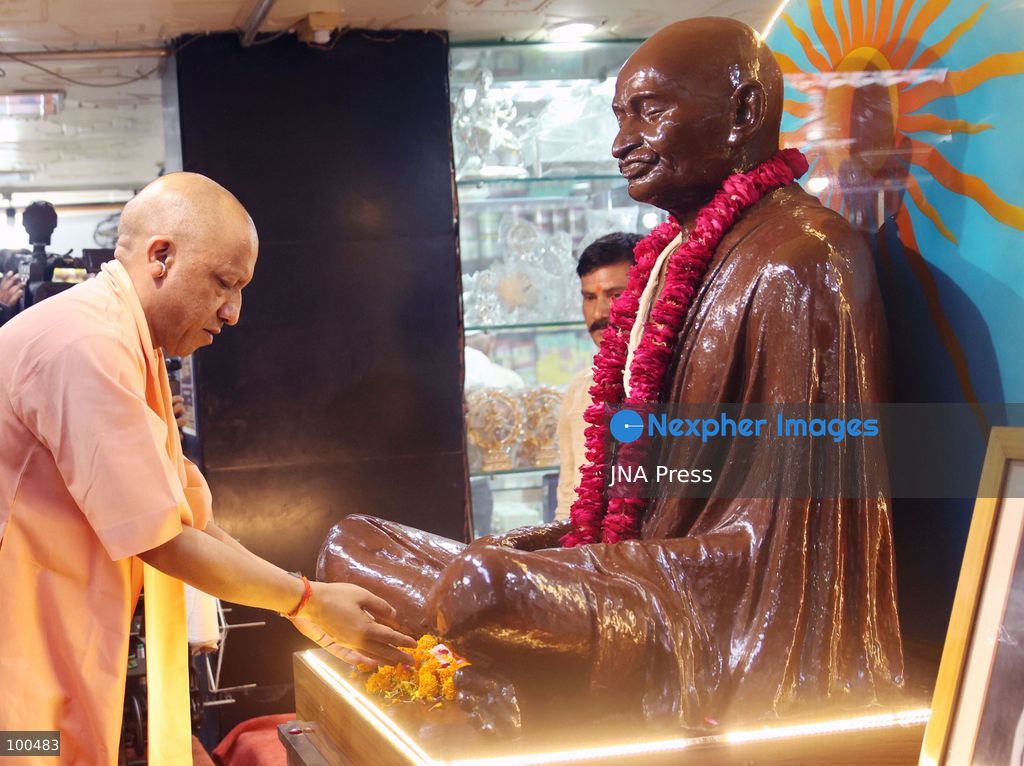 LUCKNOW, INDIA, OCTOBER 2, 2026: Uttar Pradesh Chief Minister Yogi Adityanath pays tribute to Mahatma Gandhi and former Indian Prime Minister Lal Bahadur Shastri on their birth anniversaries at Gandhi Ashram in Lucknow, India. Photo by Jitendra Prakash / JNA Press. (Photo by Jitendra Prakash/JNA Press via Nexpher Images)