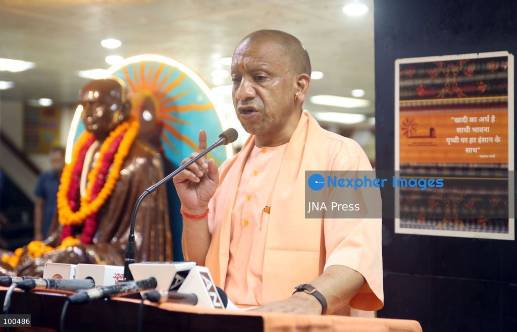 LUCKNOW, INDIA, OCTOBER 2, 2026: Uttar Pradesh Chief Minister Yogi Adityanath pays tribute to Mahatma Gandhi and former Indian Prime Minister Lal Bahadur Shastri on their birth anniversaries at Gandhi Ashram in Lucknow, India. Photo by Jitendra Prakash / JNA Press. (Photo by Jitendra Prakash/JNA Press via Nexpher Images)