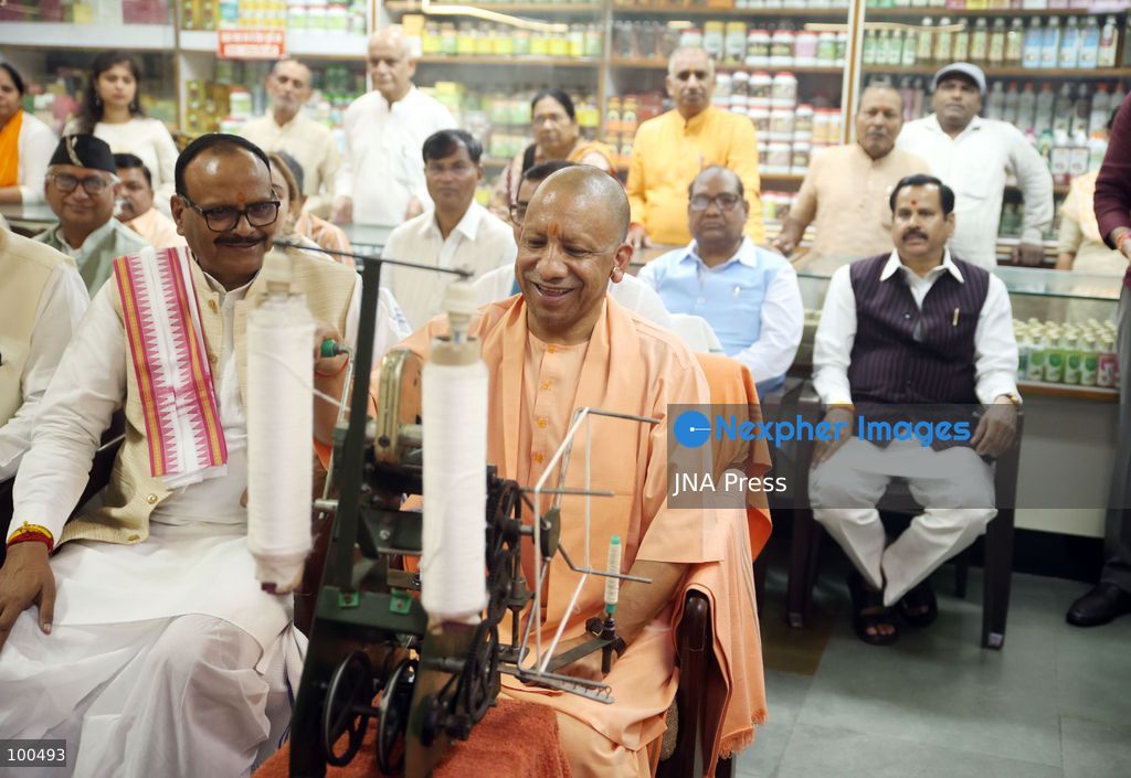 LUCKNOW, INDIA, OCTOBER 2, 2026: Uttar Pradesh Chief Minister Yogi Adityanath pays tribute to Mahatma Gandhi and former Indian Prime Minister Lal Bahadur Shastri on their birth anniversaries at Gandhi Ashram in Lucknow, India. Photo by Jitendra Prakash / JNA Press. (Photo by Jitendra Prakash/JNA Press via Nexpher Images)