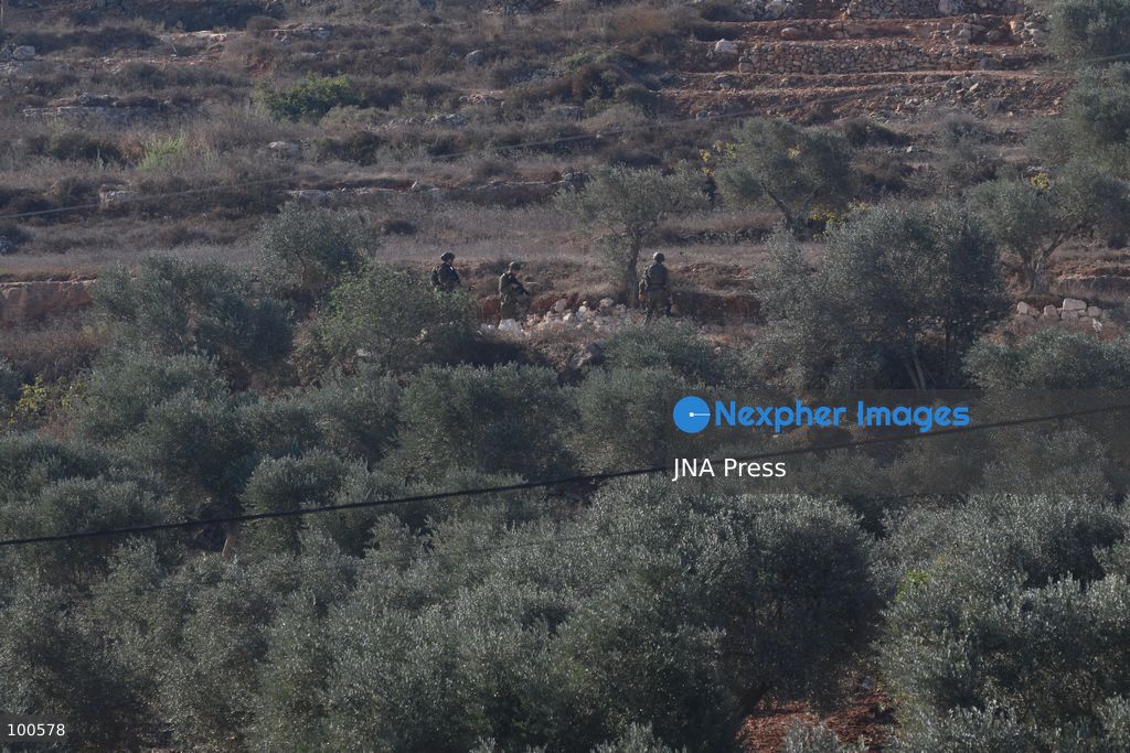 BEITA, NABLUS, PALESTINE – OCTOBER 2, 2026: Israeli settlers and Israeli forces attacked Palestinian farmers while they were picking olives in the Jabal Al-Arma area, east of Beita, south of Nablus. Settlers fired live ammunition toward the farmers, with no injuries reported. According to the Palestinian Red Crescent Society, Israeli forces also beat a 46-year-old Palestinian farmer during raids on olive farms in Beita. Witnesses told Anadolu that Israeli forces fired stun grenades and tear gas at farmers in the Jabal Al-Arma area, forcing them to leave. The olive harvest begins in early October and continues through the end of November, making it an important agricultural and economic season for Palestinian communities. The Palestinian Colonization and Wall Resistance Commission reported that more than 45,000 trees were cut down or damaged across the West Bank during the first half of 2026, including more than 26,000 olive trees. Photo by Salman Mohsen Alkhatib / JNA Press. (Photo by Salman Mohsen Alkhatib/JNA Press via Nexpher Images)