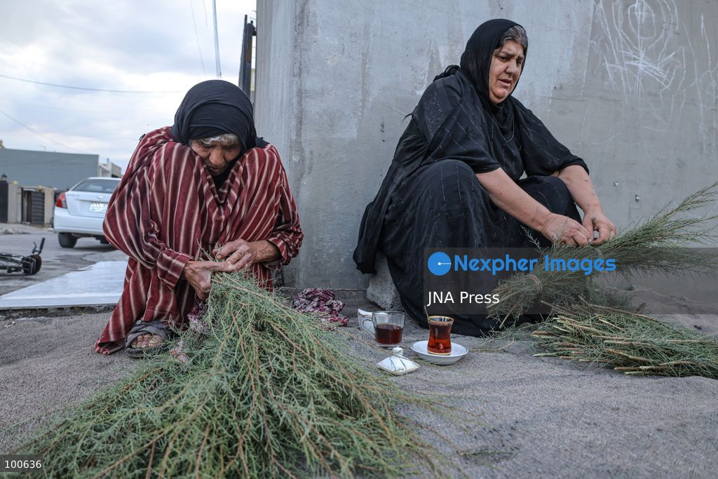 QARAQAJIN, KURDISTAN REGION, IRAQ, OCTOBER 2, 2026: Hajji Saniyya and other elderly women make traditional "Giska Gaza" brooms in the Qaraqajin sub-district of the Kurdistan Region of Iraq. The handmade brooms are produced from wild plants that are harvested, dried in the sun and carefully bundled and shaped by hand. Despite the availability of modern plastic alternatives, local women continue to preserve the traditional craft, with the natural brooms still used for sweeping courtyards and rough outdoor surfaces in rural communities. Photo by Sabur Rashid / JNA Press. (Photo by Sabur Rashid Othman/JNA Press via Nexpher Images)