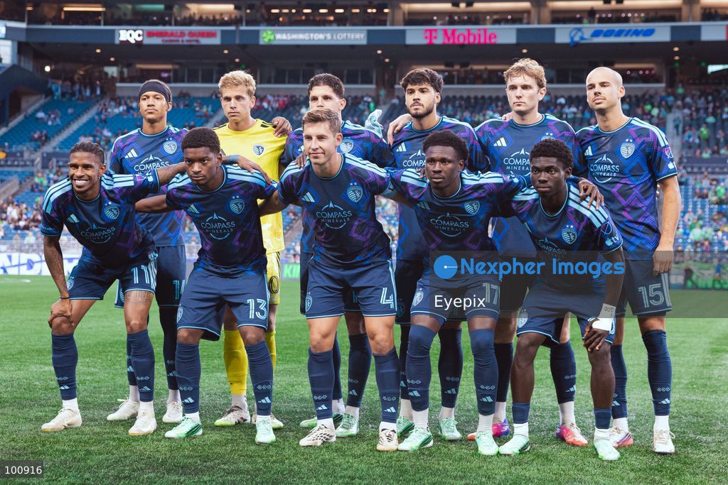 Sporting Kansas City players pose for photos during the MLS match between Sounders FC and Sporting Kansas City at Lumen Field. on October 1, 2026 in Seattle, Washington. (Photo by Jules Doyle/ Eyepix Group) (Photo by Jules Doyle/ Eyepix Group/Eyepix via Nexpher Images)
