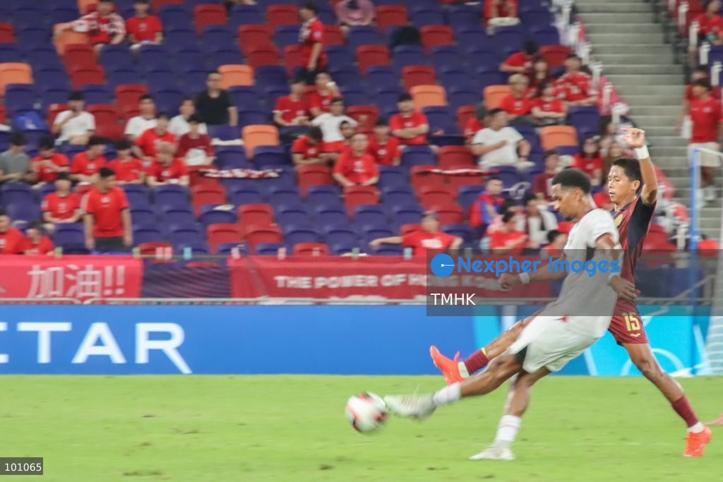 A general view shows players of Timor-Leste and Cambodia competing during their thrilling 2-2 draw in the FIFA ASEAN Challenge Cup Group B fixture at Kai Tak Stadium on September 30, 2026 in Hong Kong. Andres Nieto struck a first-half brace for Cambodia to cancel out wondergoals from Timor-Leste's Joao Pedro and Corsino Lemos, securing the point Cambodia needed to top the group and advance to Saturday's final against Hong Kong, China. (Photo by Gordon Choi/TMHK via Nexpher Images)