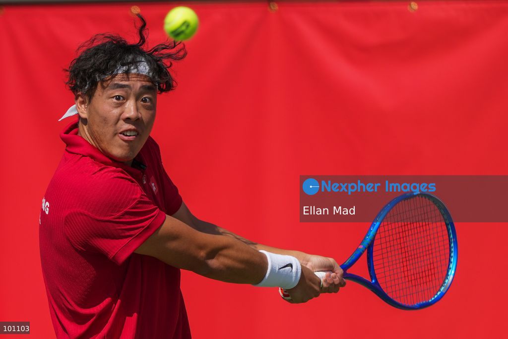 Hong Kong Tennis player, Coleman Wong Chak-lam during the Men's Final at the 2026 Asian games on October 3, 2026 in Nagoya, Japan. (Photo by Ellan Mad/Nexpher Images)