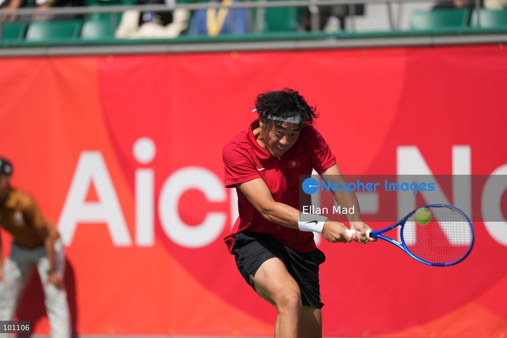 Hong Kong Tennis player, Coleman Wong Chak-lam during the Men's Final at the 2026 Asian games on October 3, 2026 in Nagoya, Japan. (Photo by Ellan Mad/Nexpher Images)