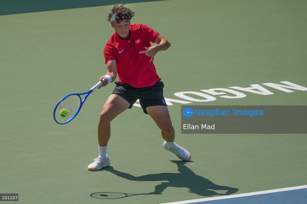 Hong Kong Tennis player, Coleman Wong Chak-lam during the Men's Final at the 2026 Asian games on October 3, 2026 in Nagoya, Japan. (Photo by Ellan Mad/Nexpher Images)