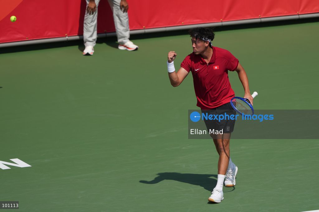 Hong Kong Tennis player, Coleman Wong Chak-lam during the Men's Final at the 2026 Asian games on October 3, 2026 in Nagoya, Japan. (Photo by Ellan Mad/Nexpher Images)