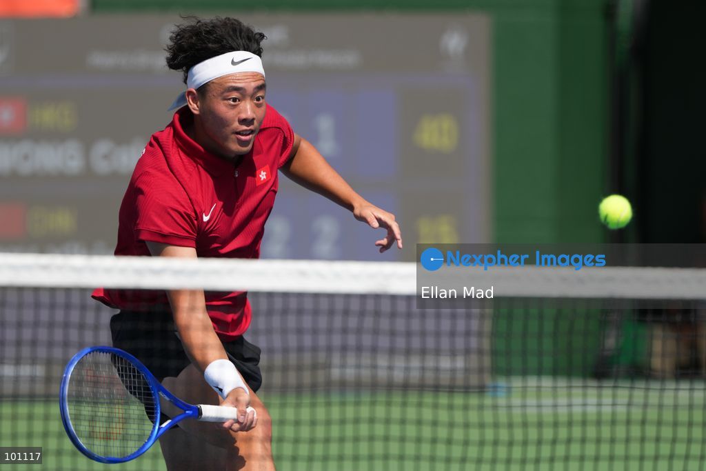 Hong Kong Tennis player, Coleman Wong Chak-lam during the Men's Final at the 2026 Asian games on October 3, 2026 in Nagoya, Japan. (Photo by Ellan Mad/Nexpher Images)