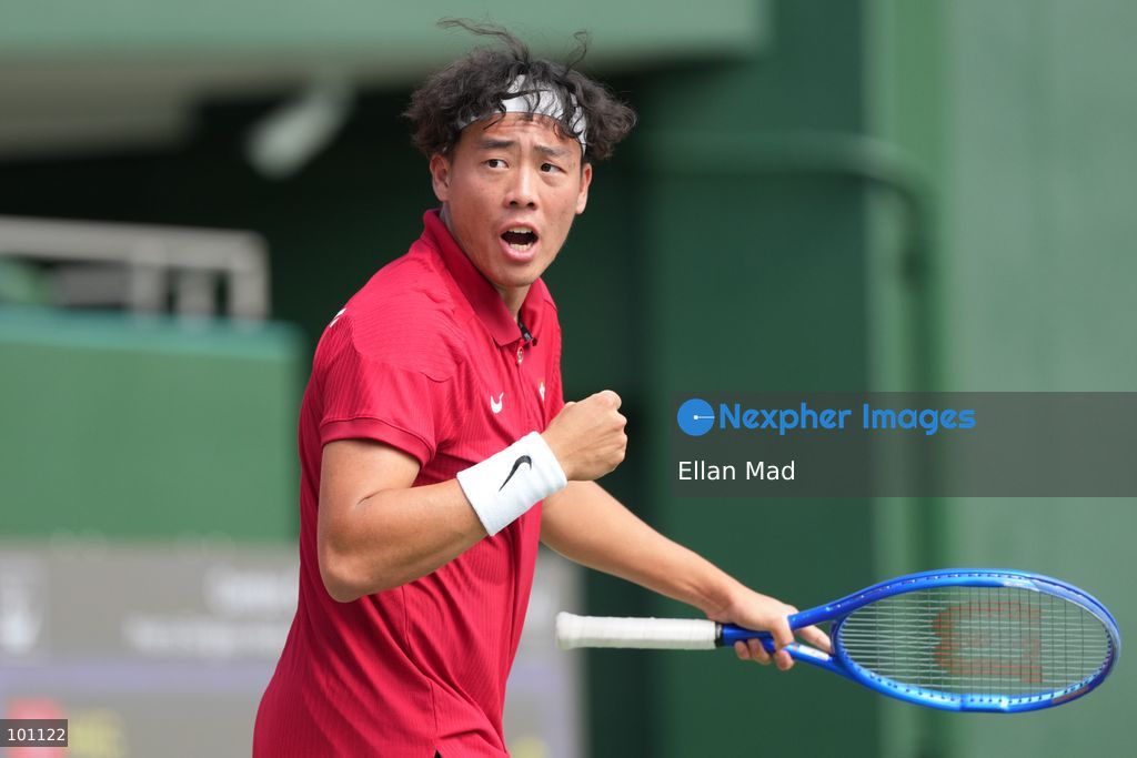 Hong Kong Tennis player, Coleman Wong Chak-lam during the Men's Final at the 2026 Asian games on October 3, 2026 in Nagoya, Japan. (Photo by Ellan Mad/Nexpher Images)