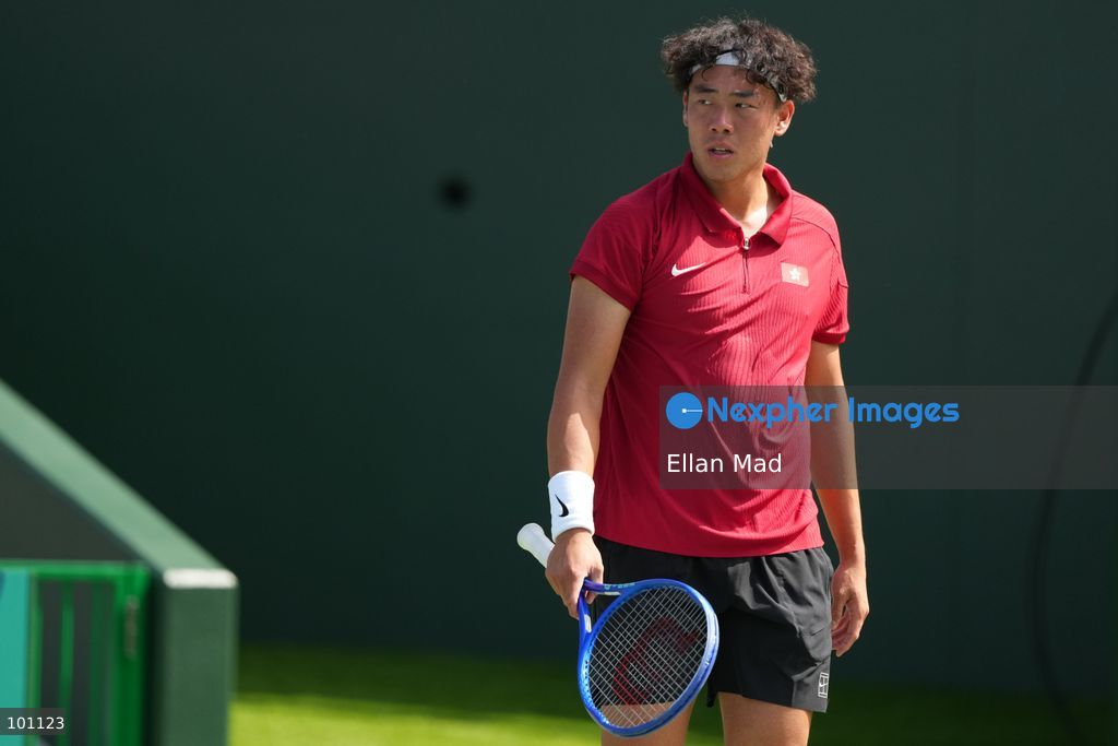 Hong Kong Tennis player, Coleman Wong Chak-lam during the Men's Final at the 2026 Asian games on October 3, 2026 in Nagoya, Japan. (Photo by Ellan Mad/Nexpher Images)