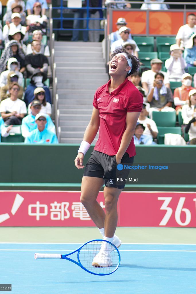 Hong Kong Tennis player, Coleman Wong Chak-lam during the Men's Final at the 2026 Asian games on October 3, 2026 in Nagoya, Japan. (Photo by Ellan Mad/Nexpher Images)