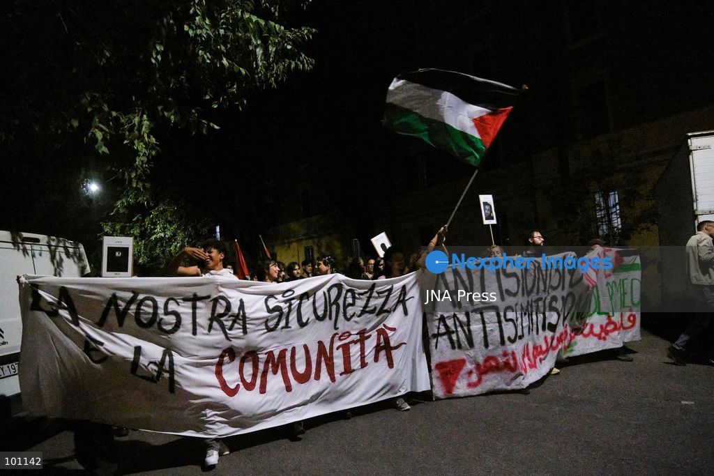 BOLOGNA, ITALY, OCTOBER 2, 2026: Hundreds of demonstrators march through Bologna during a protest against what organizers describe as state and police violence, one year after clashes during a pro-Palestinian demonstration on Viale Masini. Lince, an activist who suffered permanent damage to one eye after being struck by a tear gas canister during the October 2, 2025 demonstration, addressed participants before the march proceeded toward the site where she was injured. The demonstration was organized by the Lince campaign and Giovani Palestinesi. Photo by Lorenzo Paini / JNA Press. (Photo by Lorenzo Pasini/JNA Press via Nexpher Images)