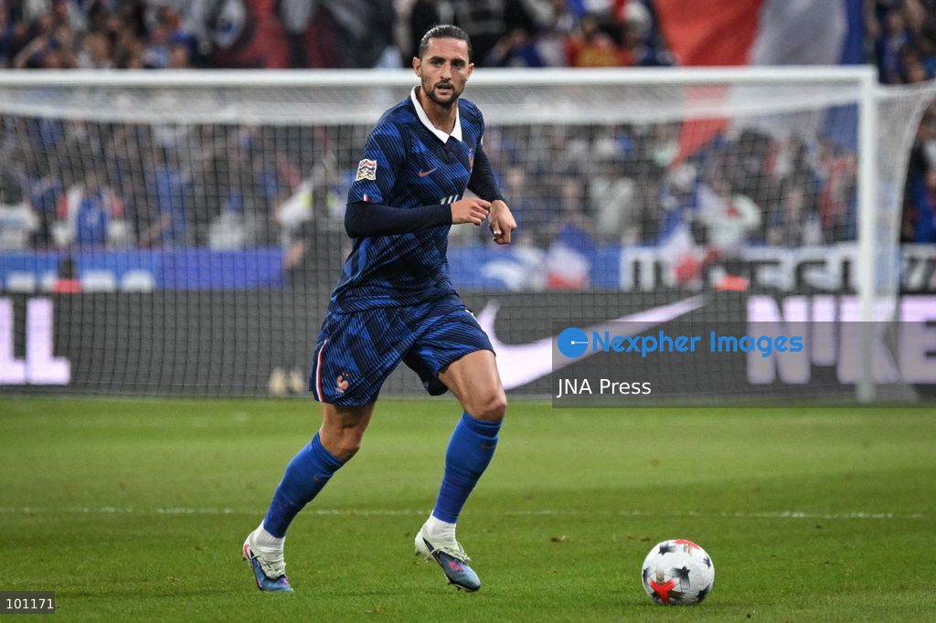 PARIS, FRANCE - OCTOBER 2, 2026: French midfielder Adrien Rabiot controls the ball during the Nations League football match between France and Italy at the Stade de France stadium in Saint Denis near Paris on October 2, 2026. Photo by Firas Abdullah / JNA Press (Photo by Firas Abdullah/JNA Press via Nexpher Images)