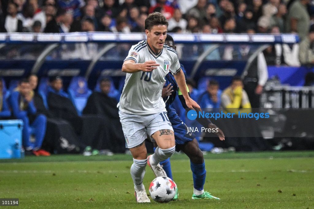 PARIS, FRANCE - OCTOBER 2, 2026: Italy’s midfielder Nicolo Fagioli controls the ball during the Nations League football match between France and Italy at the Stade de France stadium in Saint Denis near Paris on October 2, 2026. Photo by Firas Abdullah / JNA Press (Photo by Firas Abdullah/JNA Press via Nexpher Images)