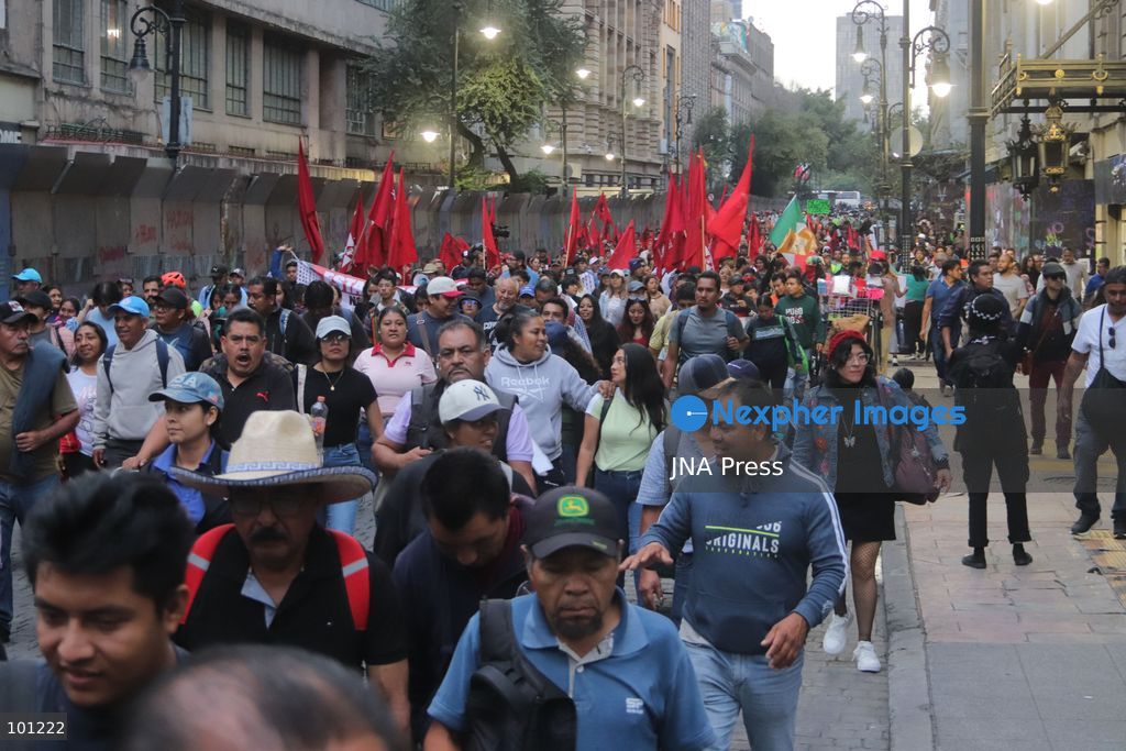 MEXICO CITY, MEXICO, OCTOBER 2, 2026: Thousands of people march through Mexico City to commemorate the 58th anniversary of the Tlatelolco student massacre of October 2, 1968. Students, survivors and social organizations marched from the Plaza de las Tres Culturas toward the Zocalo, demanding justice and accountability for the killing of student demonstrators by Mexican security forces in 1968. Photo: Carlos Santiago / JNA Press. (Photo by Carlos Santiago/JNA Press via Nexpher Images)