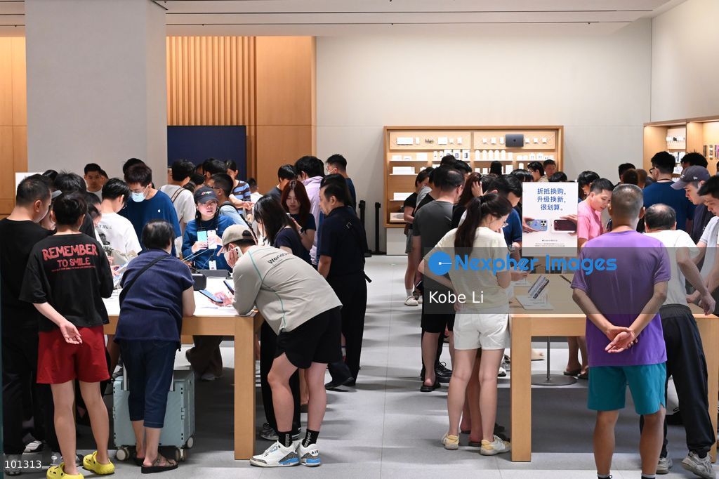 Visitors visiting a Apple Store on October 3, 2026 in Shenzhen, China. (Photo by Kobe Li/Nexpher Images)