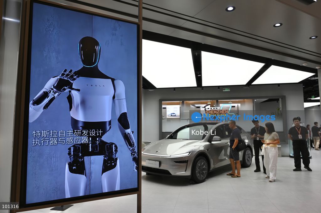A general view showing a Tesla shop on October 3, 2026 in Shenzhen, China. (Photo by Kobe Li/Nexpher Images)