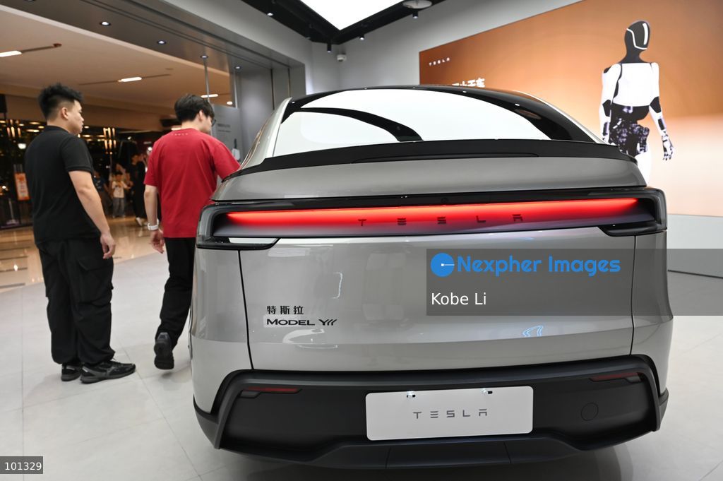 A general view showing a Tesla Model YL displaying at a shop on October 3, 2026 in Shenzhen, China. (Photo by Kobe Li/Nexpher Images)