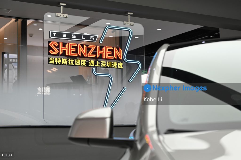 A general view showing a Tesla shop on October 3, 2026 in Shenzhen, China. (Photo by Kobe Li/Nexpher Images)