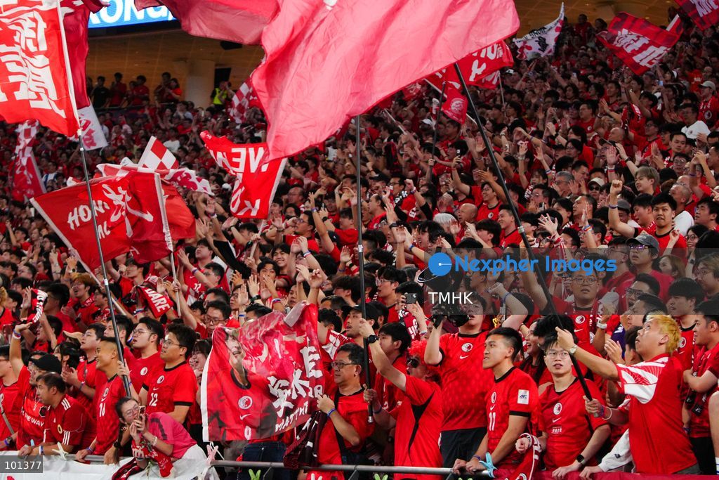 Hong Kong, China supporters cheer for their team during the FIFA ASEAN Challenge Cup final against Cambodia at Kai Tak Stadium in Hong Kong on October 3, 2026. (Photo by Zulu Lo/TMHK via Nexpher Images)
