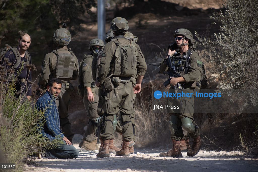 JABAL KAMAS, BEITA, PALESTINE – OCTOBER 3, 2026: Israeli forces arrested seven Palestinian residents who were attempting to harvest their land in Jabal Kamas, near Beita. According to the provided information, nearly 20 Israeli settlers from the “Mevaser Hashalom” outpost, also known as “Herald of Peace,” attacked the farmers as they began working, while Israeli soldiers opened live fire. The military later arrested seven Palestinian residents and declared the area a “closed military zone.” The incident occurred as Palestinian farmers attempted to access and harvest their agricultural land near Beita. Photo by Roman Levin / JNA Press. (Photo by Roman Levin/JNA Press via Nexpher Images)